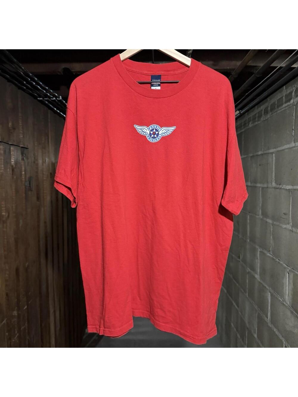 Vintage Fossil  Watch T Shirt Men’s XL Red Rare Y2K Skate Tee
